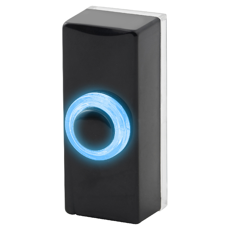 Buton iluminat cu fir Blyss, 55 x 139 x 33 mm, 8 V, negru