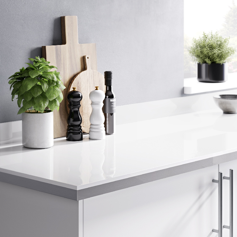 Blat de lucru, alb, 300 x 62 cm x 3.8 mm, pal laminat, finisaj lucios  GoodHome Berberis