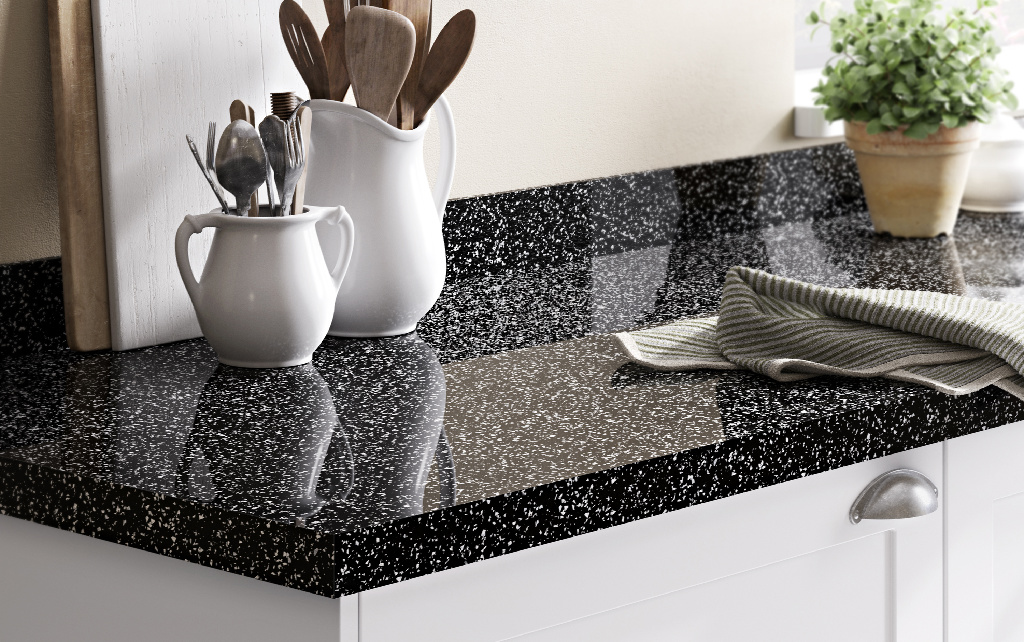 Blat de lucru, negru, 300 x 62 cm x 3.8 mm, pal laminat  GoodHome Barberis