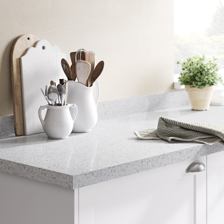 Blat bucatarie GOODHOME Berberis, PAL, 300 x 62 x 3.8 cm, alb stejar