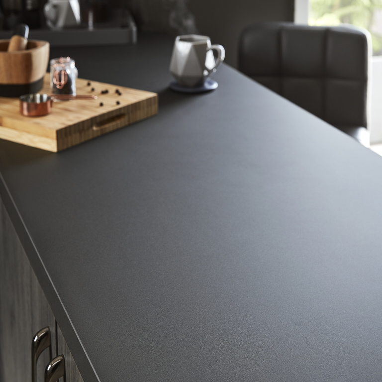 Blat bucatarie GOODHOME Berberis, PAL, 300 x 62 x 3.8 cm, negru