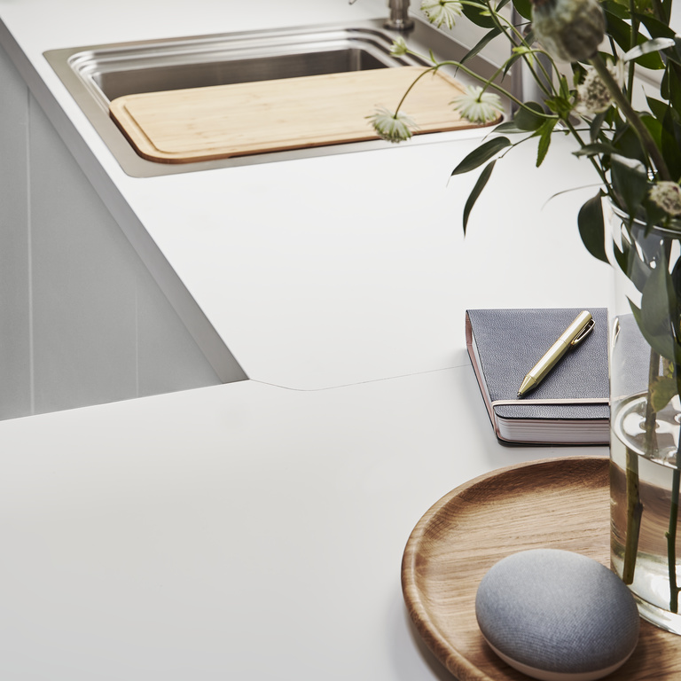 Blat de lucru, alb, 300 x 62 cm x 3.8 mm, pal laminat, finisaj super mat GoodHome Berberis
