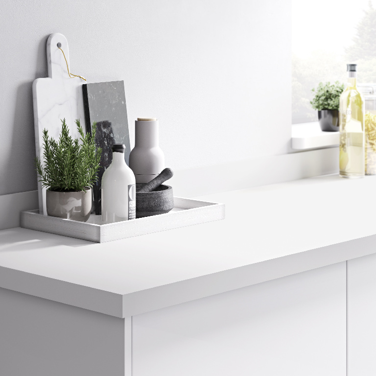 Blat de lucru, alb, 300 x 62 cm x 3.8 mm, pal laminat, finisaj super mat GoodHome Berberis