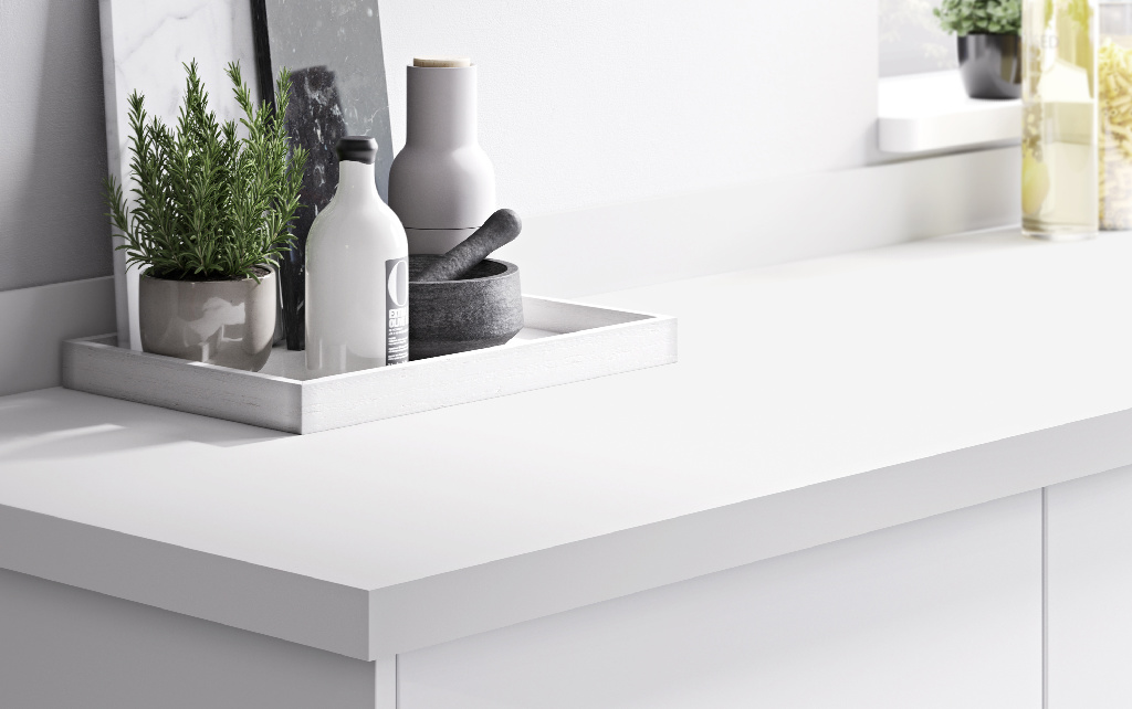Blat de lucru, alb, 300 x 62 cm x 3.8 mm, pal laminat, finisaj super mat GoodHome Berberis