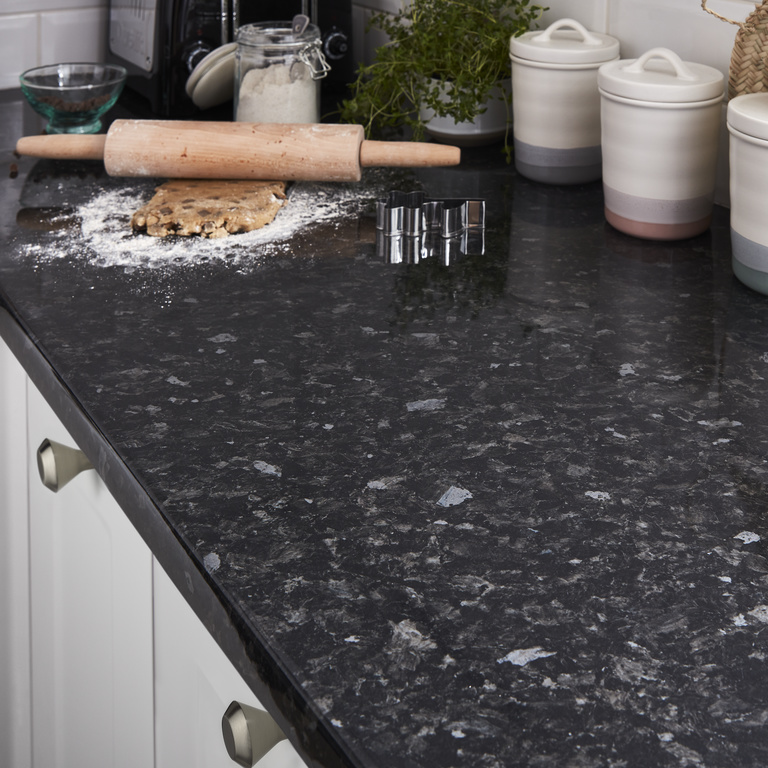 Blat bucatarie GOODHOME Kabsa, 300x62 cm, negru