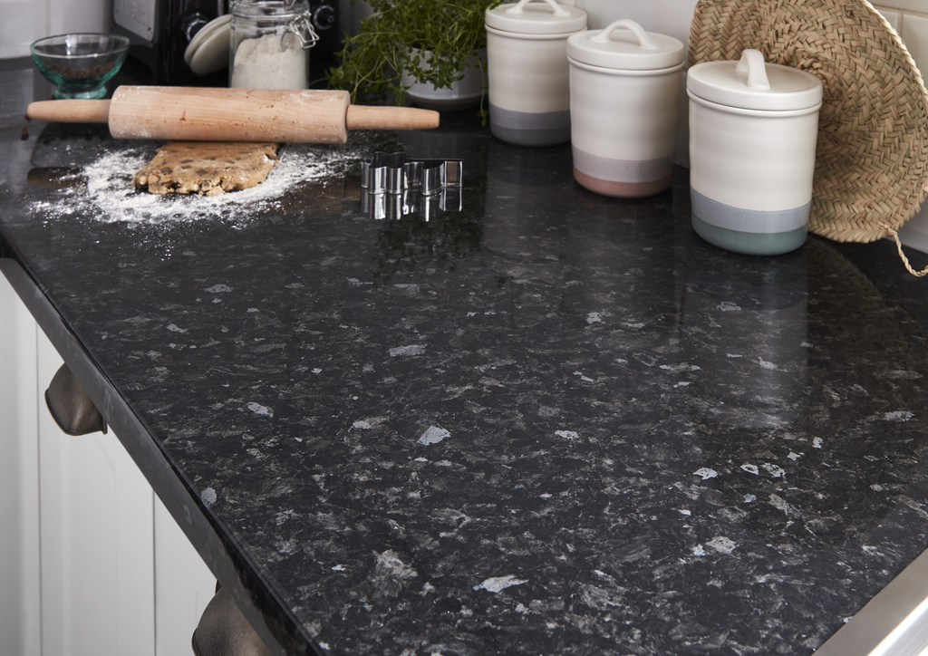 Blat bucatarie GOODHOME Kabsa, 300x62 cm, negru