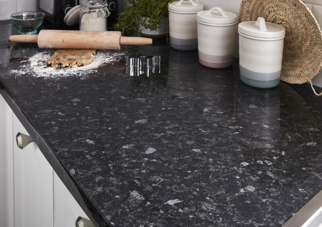 Blat bucatarie GOODHOME Kabsa, 300x62 cm, negru