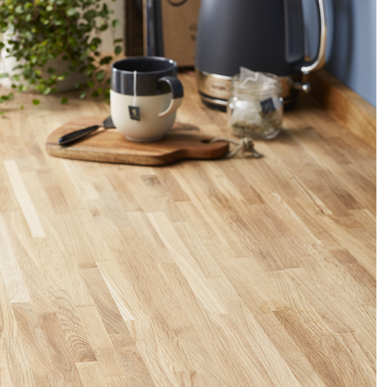 Blat de bucatarie, lemn masiv, stejar, 3000 x 620 x 26 mm GoodHome Kava
