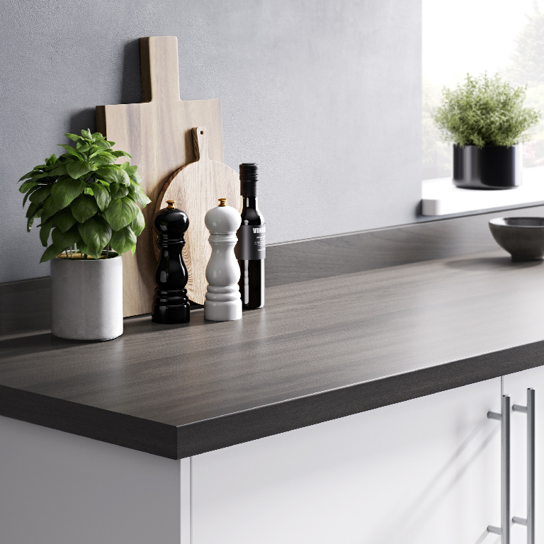 Blat de lucru, gri, 300 x 62 cm x 3.8 cm, pal laminat GoodHome Kala