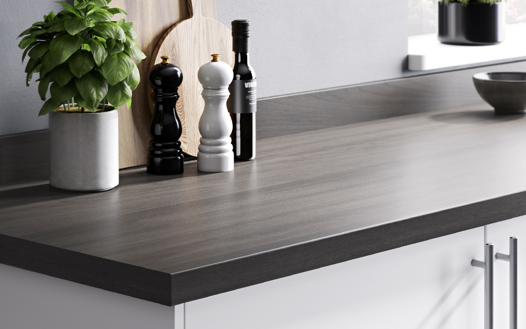 Blat de lucru, gri, 300 x 62 cm x 3.8 cm, pal laminat GoodHome Kala