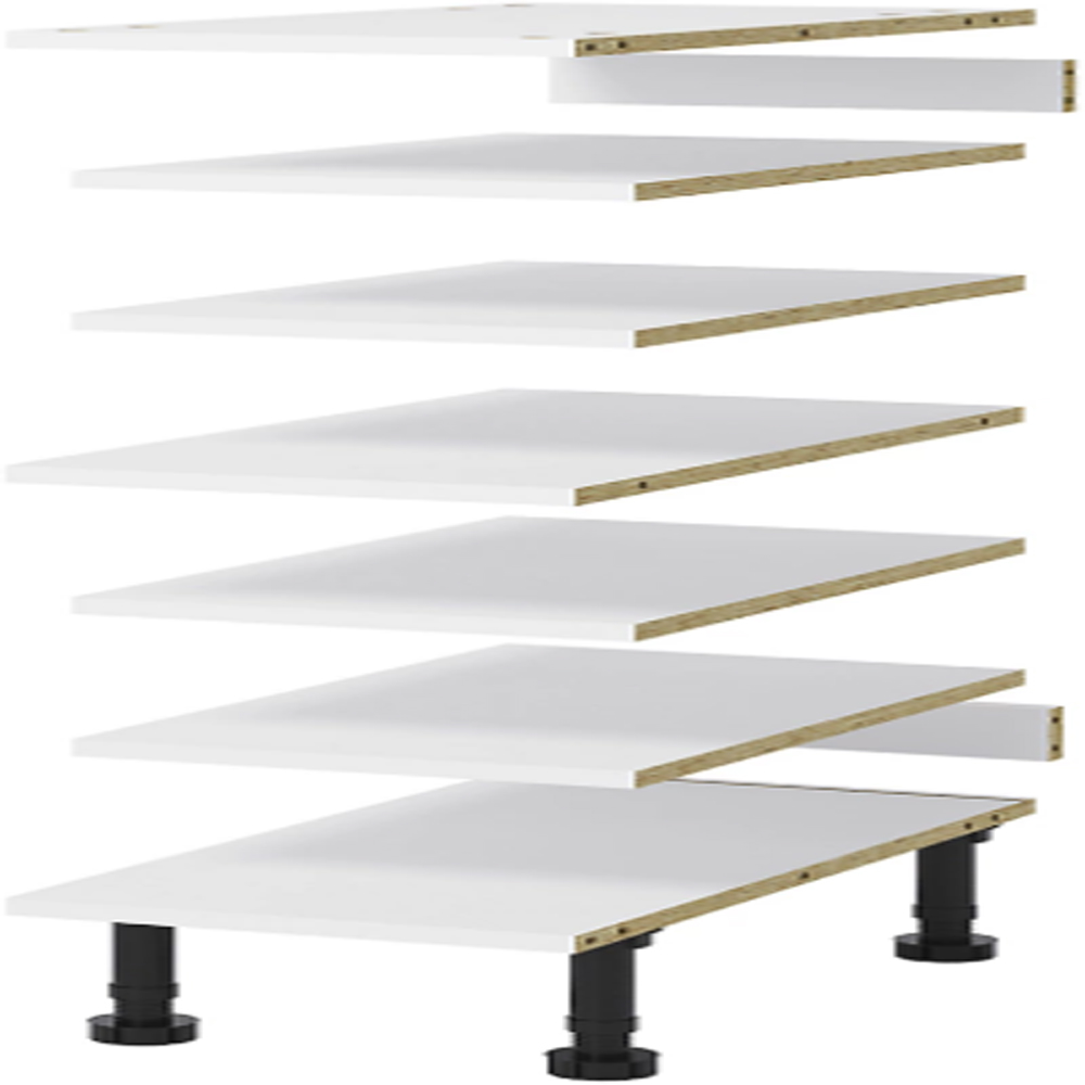 Set rafturi si baza pentru dulap inalt GOODHOME Caraway, 30 x 57 cm, alb