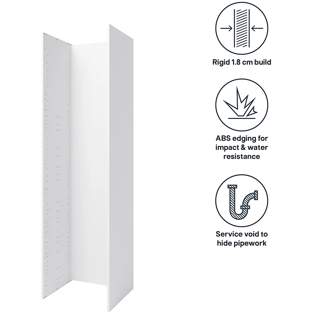 Panouri laterale dulap inalt GOODHOME Caraway, 57 x 234 x 1.8 cm, PAL, alb