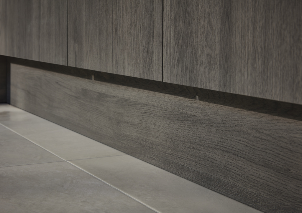 Plinta GoodHome Chia, 240 x 15 x 1.6 cm, gri stejar