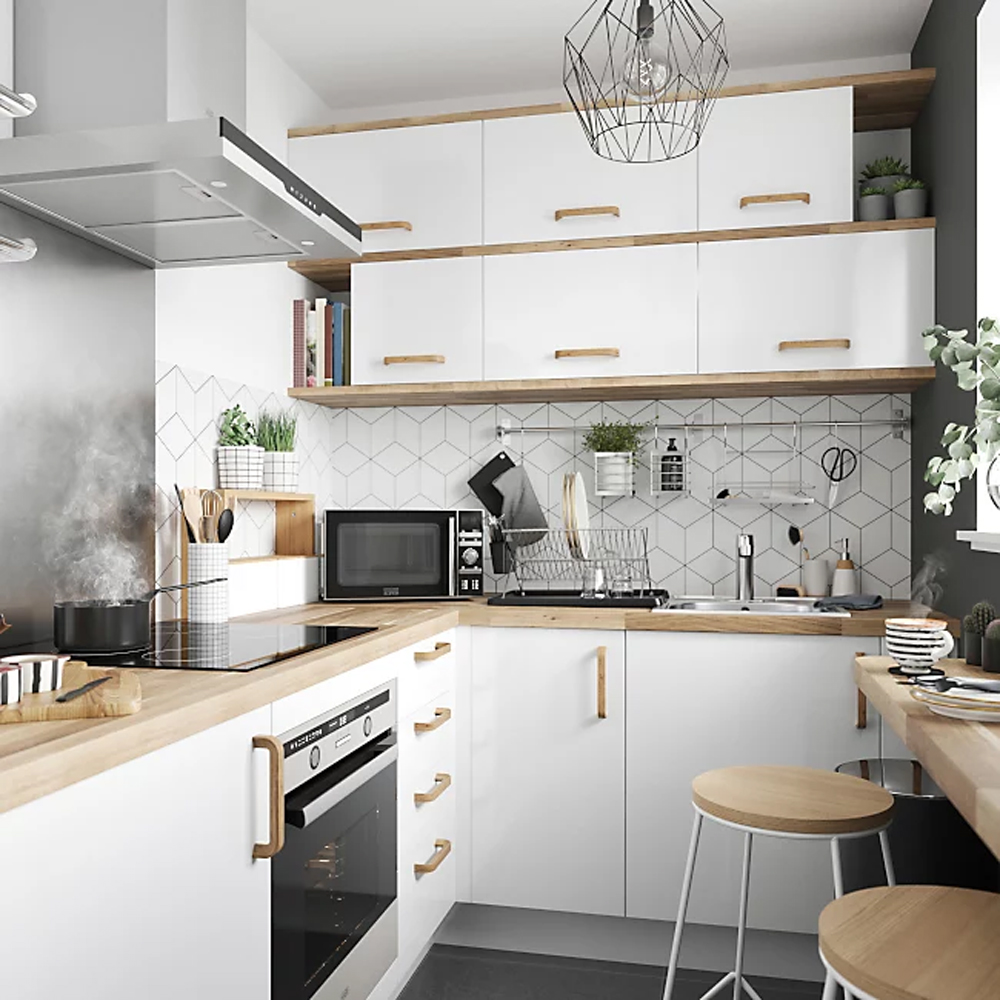 Panou lateral GOODHOME Garcinia, 57 x 219 cm, alb lucios