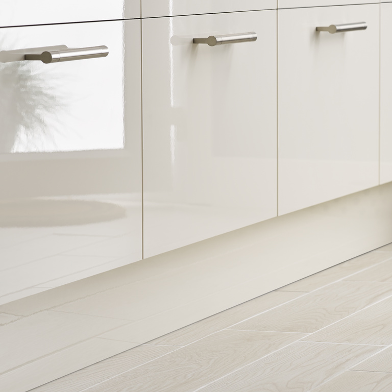 Plinta de bucatarie, MDF, crem, aspect lucios, 2400mm x 16 mm x 150 mm  GoodHome Stevia