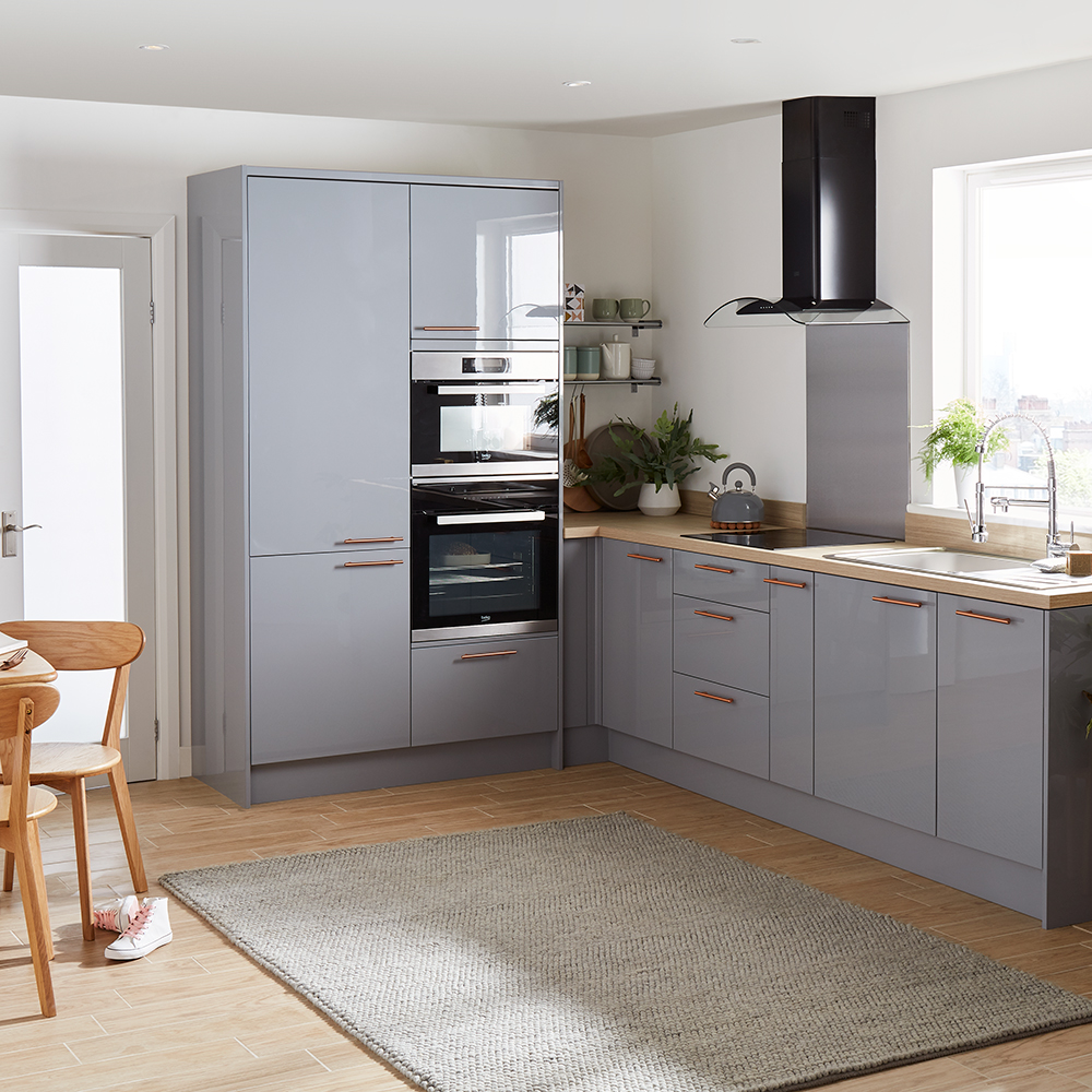Panou lateral GoodHome Alisma, 57 x 135 x 1.8 cm, MDF, gri