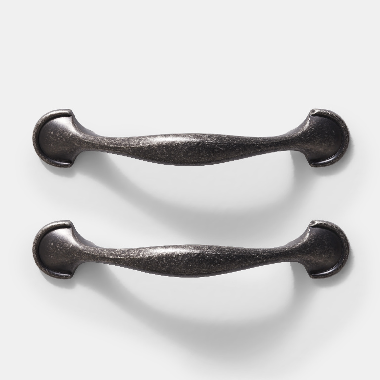 Set manere GOODHOME Ezov, aliaj aluminiu, 11.8 cm, gri, 2 bucati