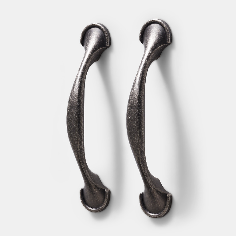 Set manere GOODHOME Ezov, aliaj aluminiu, 11.8 cm, gri, 2 bucati