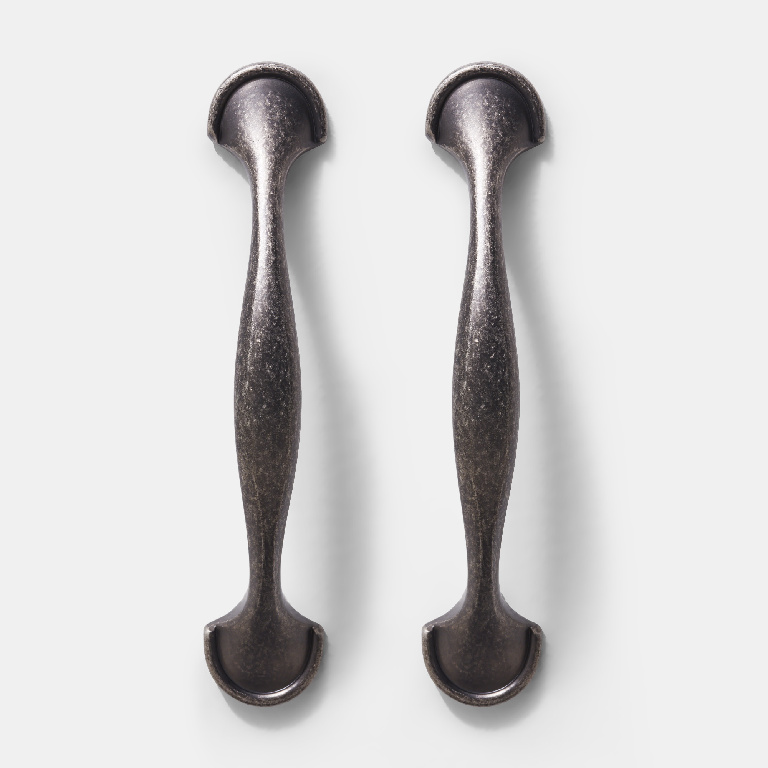 Set manere GOODHOME Ezov, aliaj aluminiu, 11.8 cm, gri, 2 bucati