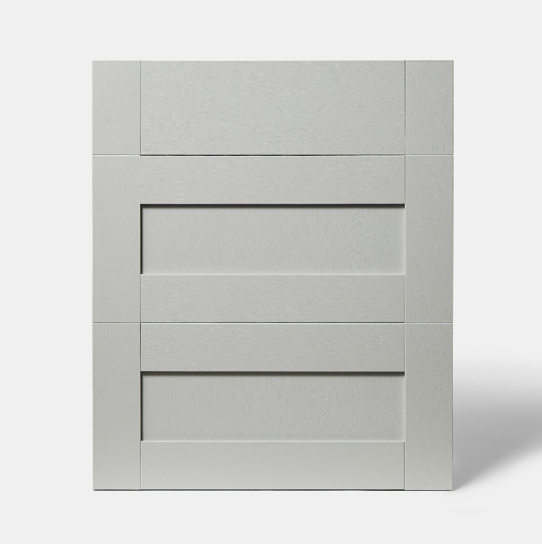 Front usa cu 3 sertare GOODHOME Alpinia, PAL,MDF, 59.7 x 71.5 x 1.8 cm, gri mat