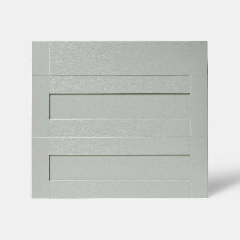 Front usa cu 3 sertare GOODHOME Alpinia, PAL,MDF, 79.7 x 71.5 x 1.8 cm, gri mat