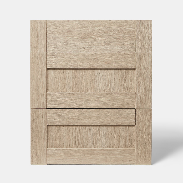 Front usa cu 3 sertare GOODHOME Alpinia, PAL, MDF, 59.7 x 71.5 x 1.8 cm, maro