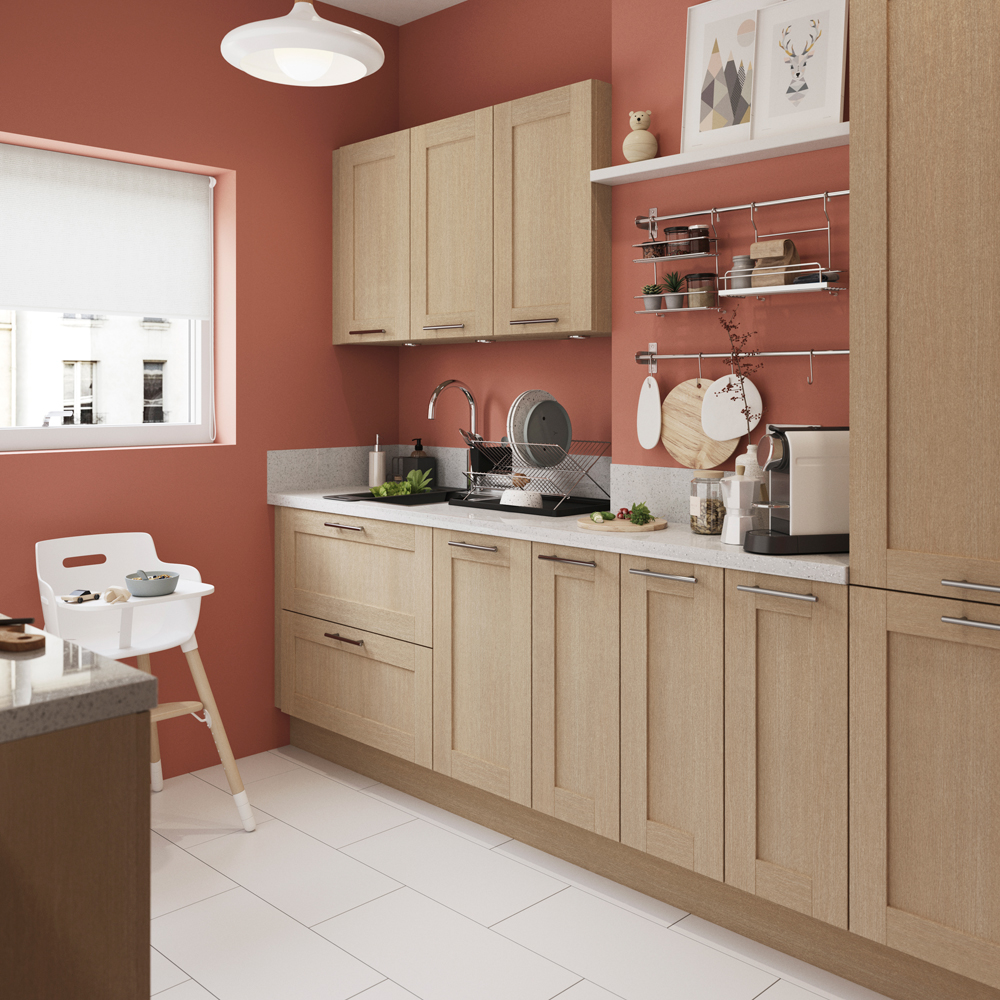 Front usa GOODHOME Alpinia, PAL, 50 x 71.5 x 1.8 cm, stejar