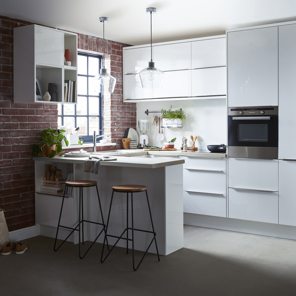 Front usa GOODHOME Alisma, MDF, 50 x 71.5 x 1.8 cm, alb lucios