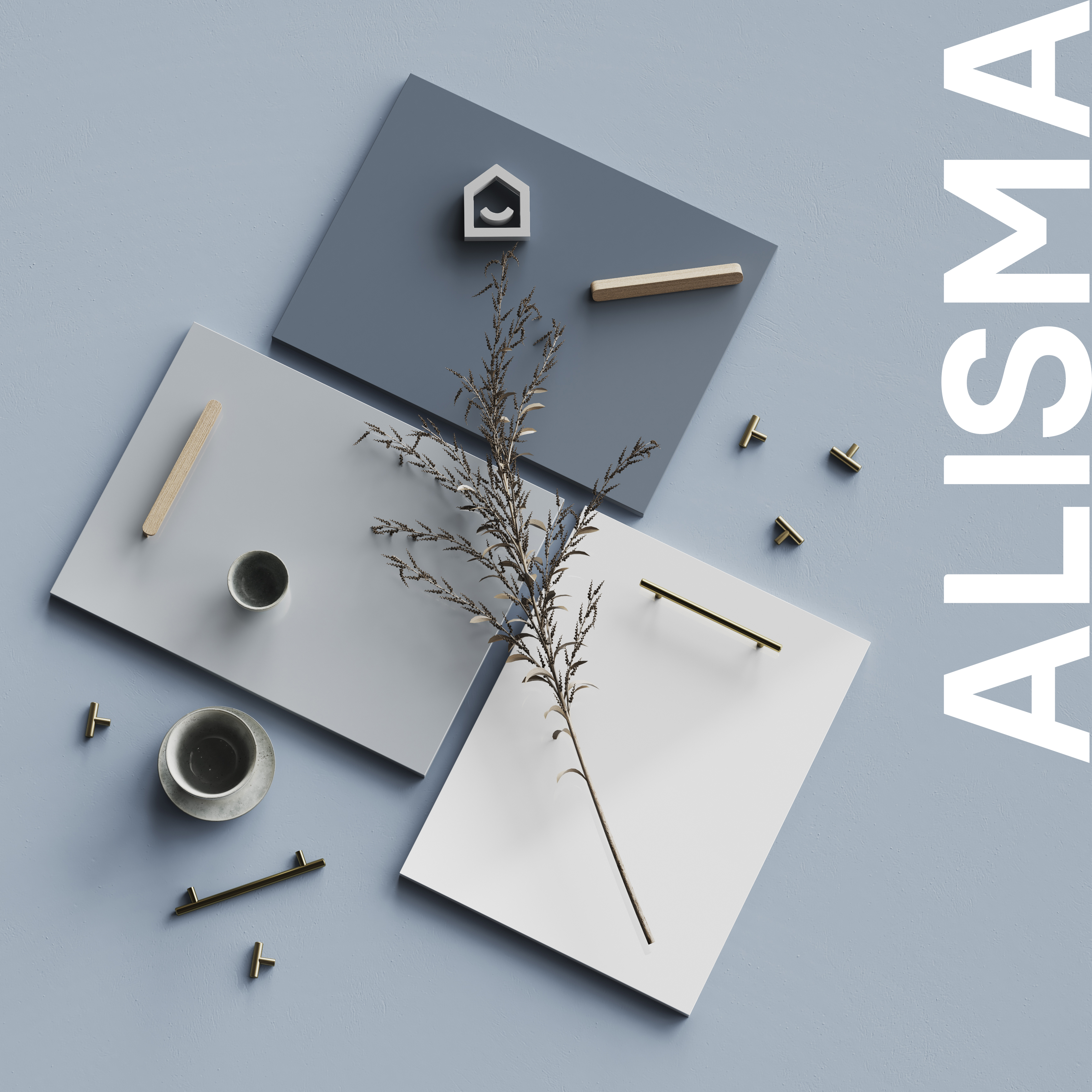 Front usa sertar GOODHOME Alisma, MDF, 30 x 71.5 x 1.8 cm, alb