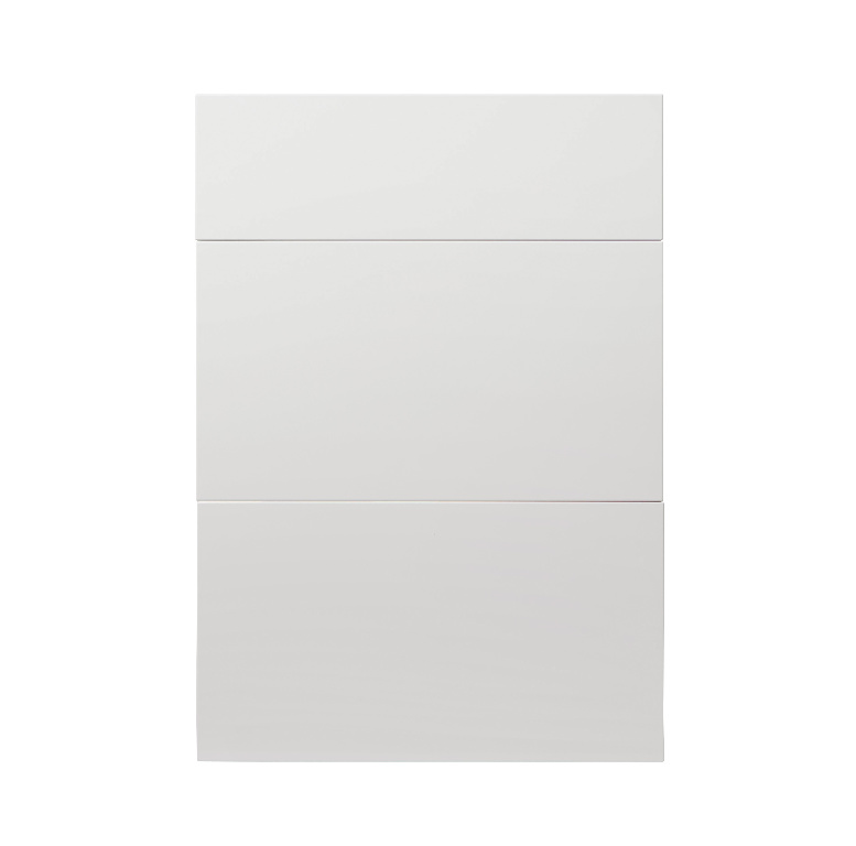 Front usa GOODHOME Alisma, 3 sertare, MDF, 49.7 x 71.5 x 1.8 cm, alb