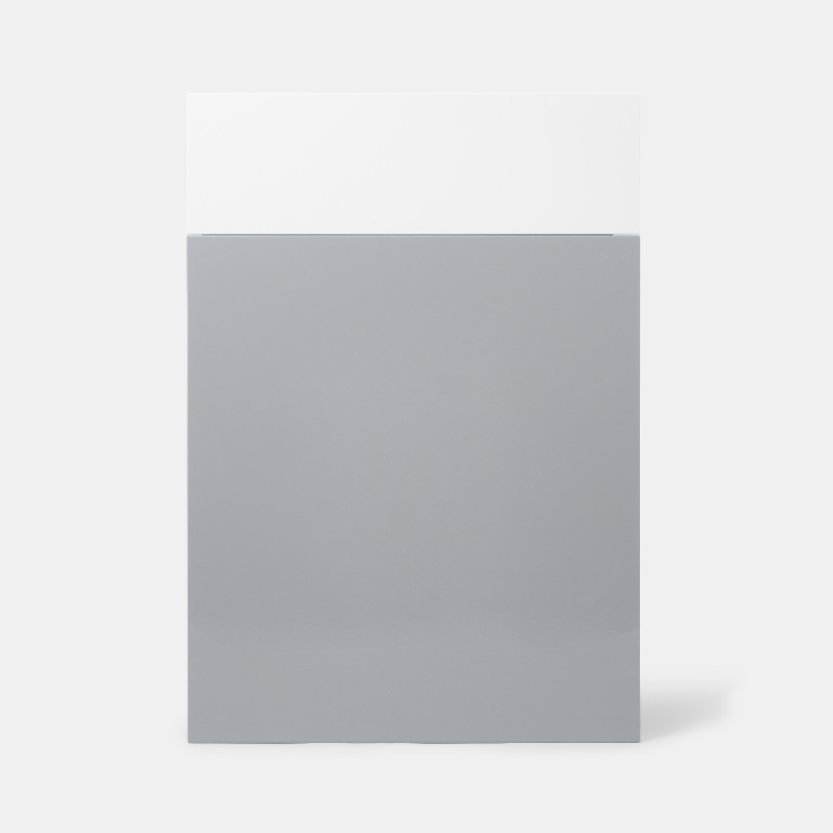 Front usa cu sertare GOODHOME Artemisia, MDF, 49.7 x 71.5 x 1.8 cm, gri lucios