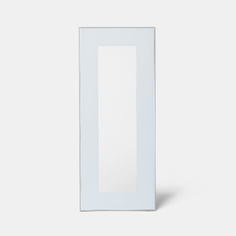 Front usa GOODHOME Winterana, sticla si MDF, 29.7 x 71.5 x 2 cm, alb