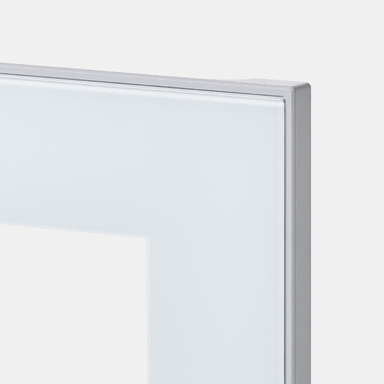 Usa dulap GOODHOME Winterena, MDF, sticla, 80 cm, alb
