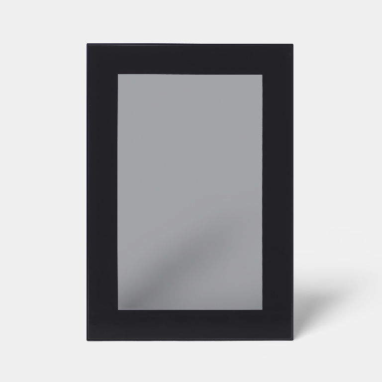 Front usa GOODHOME Winterana, MDF, sticla, 71.5x 49.7 x 2 cm, negru mat