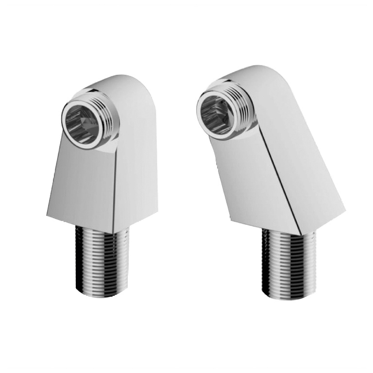 Set 2 adaptoare perete-punte pentru cada si dus GoodHome G2, alama, crom