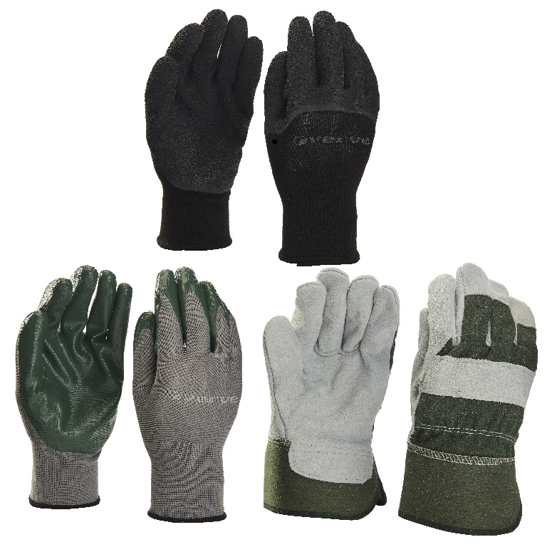 Set 3 perechi manusi uz general Verve, marime L, negru/verde/gri