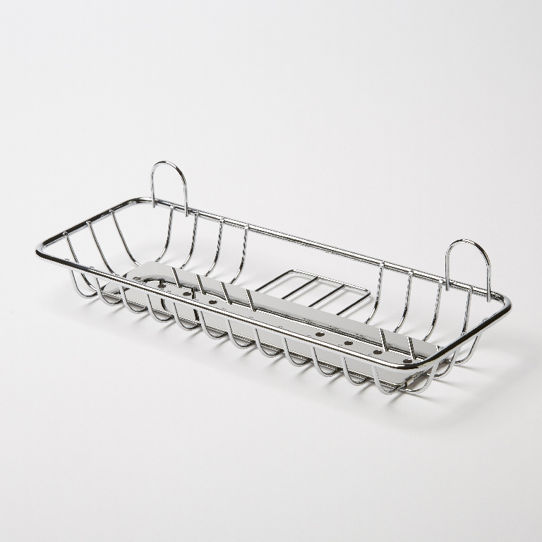 Etajera baie GoodHome Koros L, 29 x 11.5 x 6.5 cm, otel, argintiu
