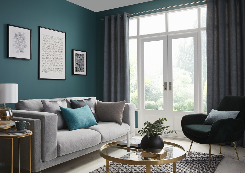 Draperie Digga, albastru, 140 x 260 cm  GoodHome