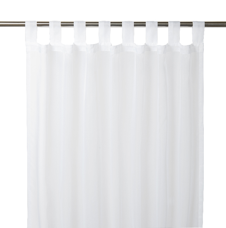 Perdea voal, poliester, 140 x 260 cm, alb