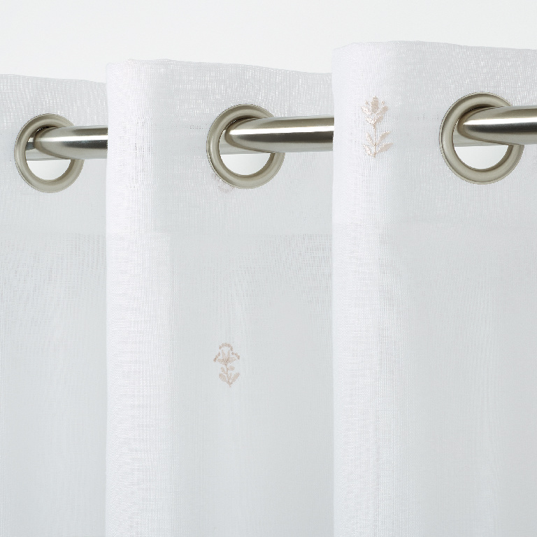 Perdea voal GoodHome Howlite, poliester, 140 x 260 cm, gri deschis