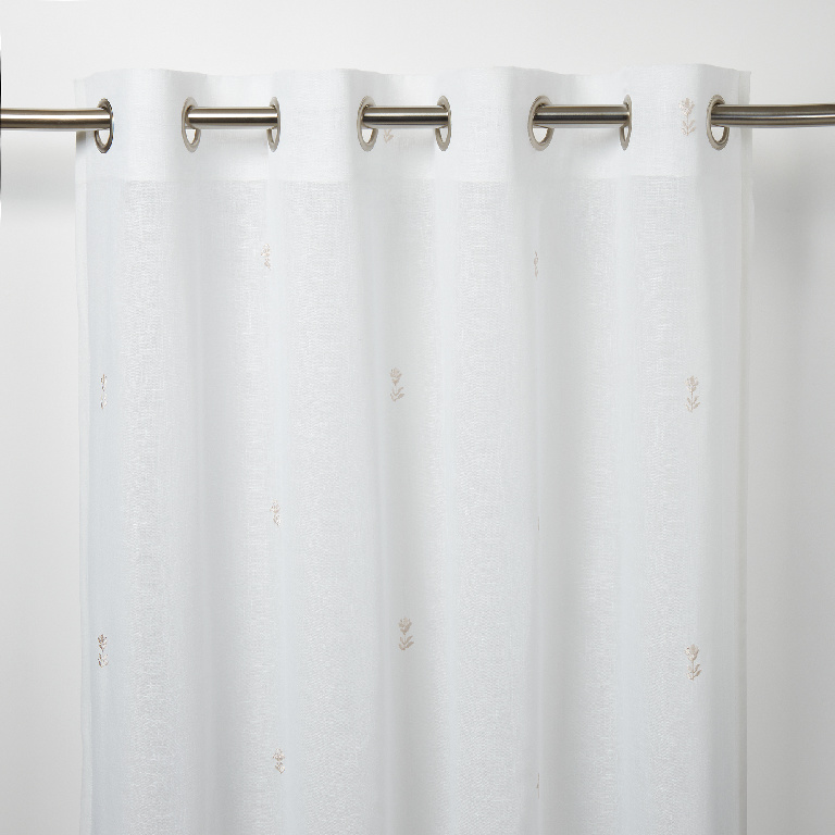 Perdea voal GoodHome Howlite, poliester, 140 x 260 cm, gri deschis