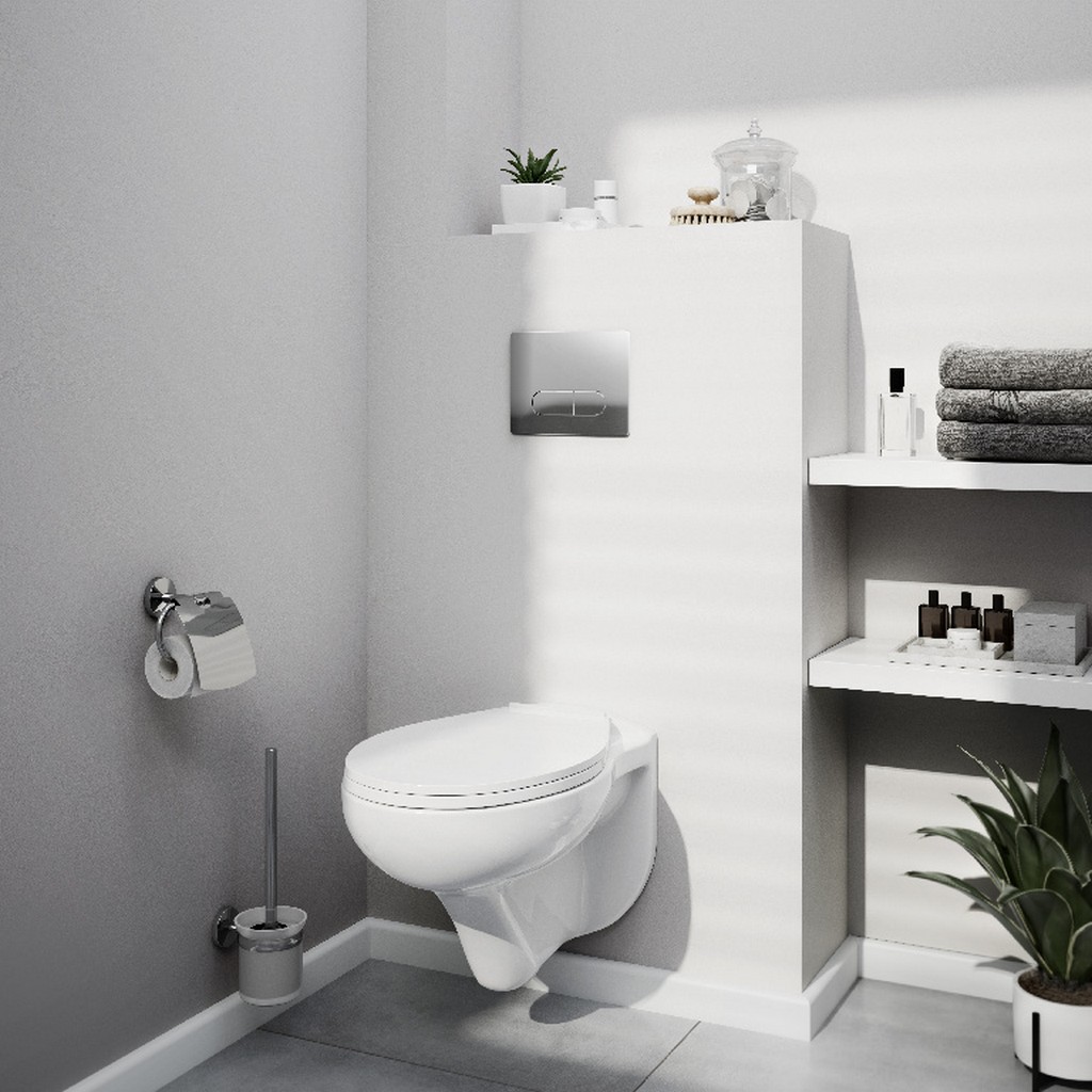 Vas WC suspendat Arkus, portelan, 35 x 53.5 x 39.5 cm, capac polipropilena, alb