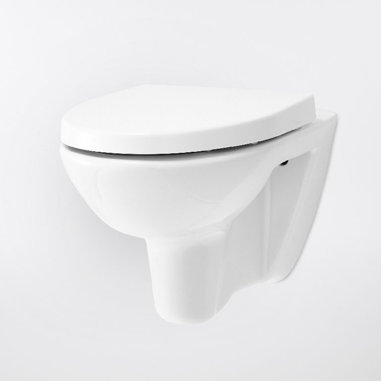Vas WC suspendat GOODHOME Jabi, portelan, 34.5 x 51 x 36.5 cm, capac SoftClose, alb