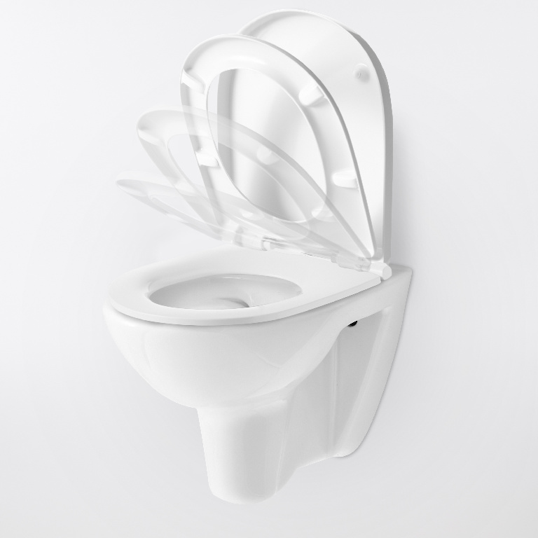 Vas WC suspendat GOODHOME Jabi, portelan, 34.5 x 51 x 36.5 cm, capac SoftClose, alb