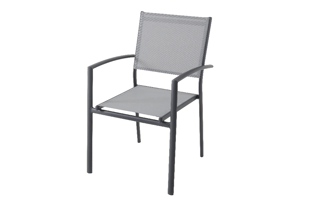 Scaun terasa NONAME Baru, aluminiu, 56.5 x 87 x 59.5 cm, gri