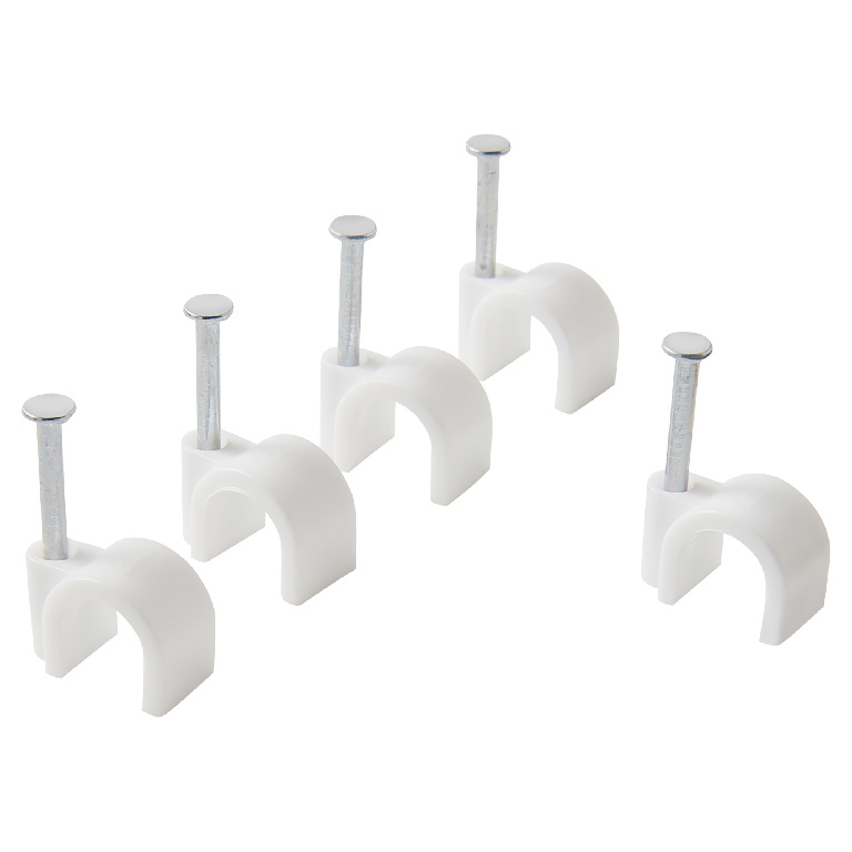 Cui clips DIALL, 9 mm, 25 bucati, alb