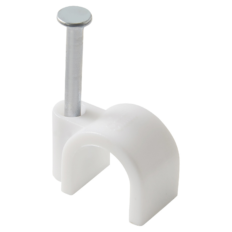 Cui clips DIALL, 9 mm, 25 bucati, alb