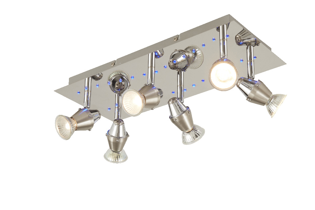 Plafoniera LED COLOURS Ceraon, GU10, 6 x 50W, argintiu