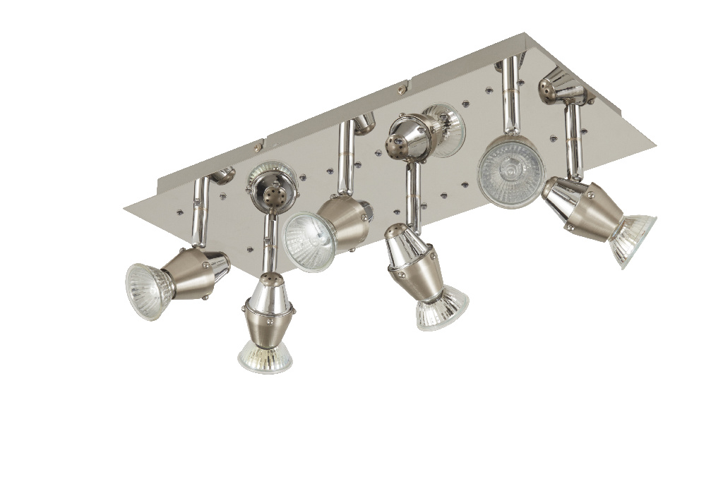 Plafoniera LED COLOURS Ceraon, GU10, 6 x 50W, argintiu