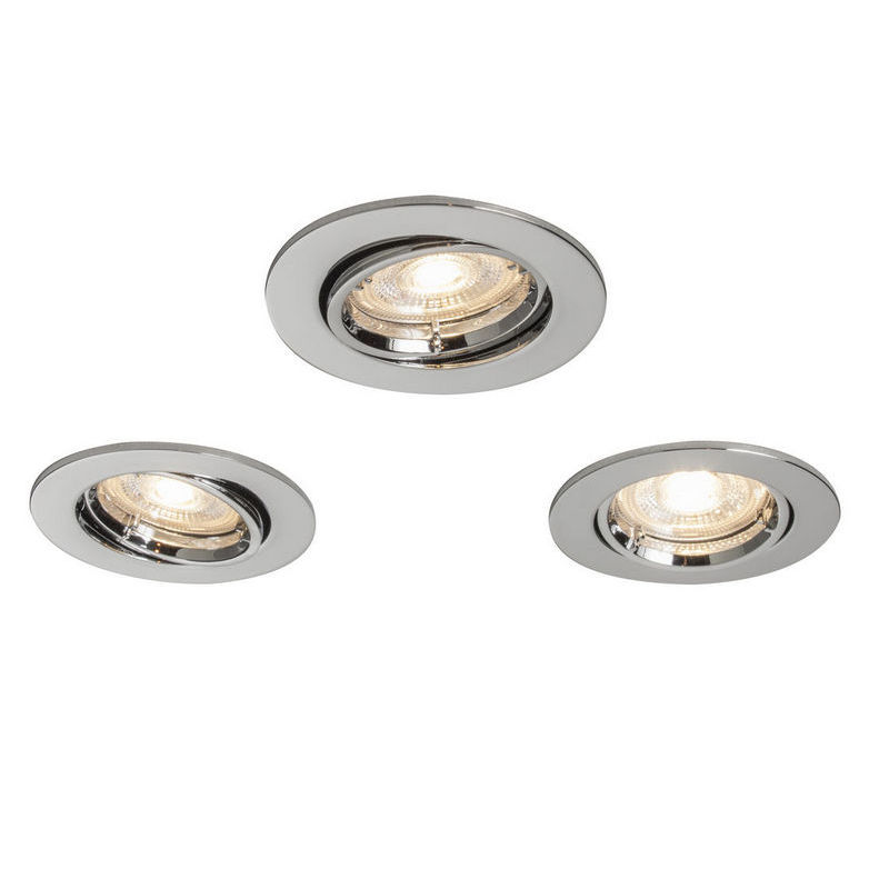 Set 3 spoturi LED COLOURS Caius, GU10, 4.9W, 345lm, 2700K, argintiu